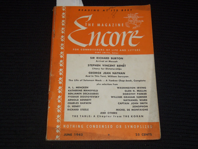 1942 JUNE ENCORE DIGEST MAGAZINE - PARKER - H. L. MENCKEN- K 1021
