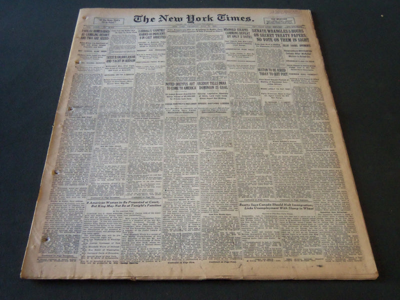 1930 JULY 10 NEW YORK TIMES - CARROLL'S VANITIES RAIDED AS INDECENT - NT 6325