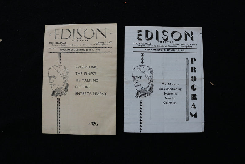 1935-1938 EDISON THEATRE MOVIE PROGRAMS - LOT OF 6 - K 1972