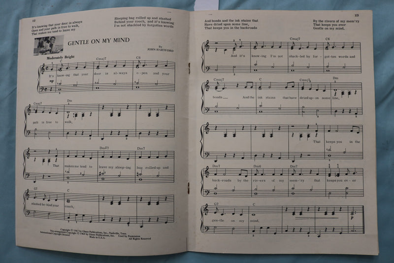 1969 GLEN CAMPBELL PIANO ARRANGEMENTS SOFTCOVER BOOK BY JOHN BRIMHALL - K 3379