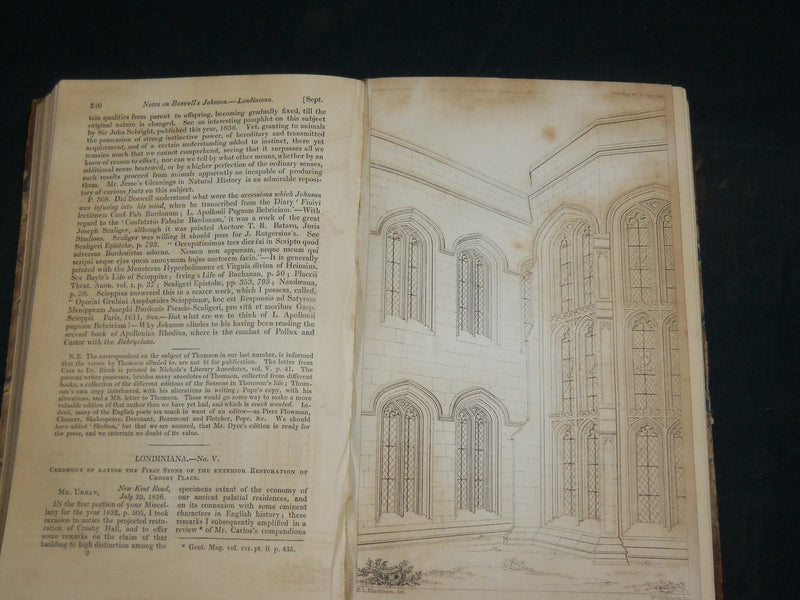 1836 THE GENTLEMAN'S MAGAZINE HISTORICAL CHRONICLE BOUND VOLUME - KD 3370G