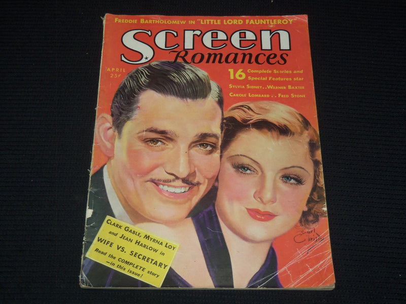 1930 APRIL SCREEN ROMANCES MAGAZINE - CLARK GABLE & MYRNA LOY - E 16336