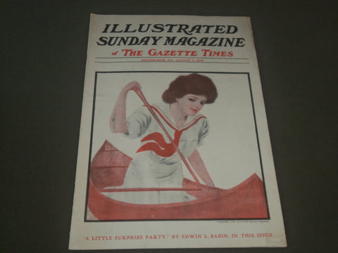 1908 AUGUST 9 ILLUSTRATED SUNDAY MAGAZINE - GREAT COVER & ADS - SP 9478