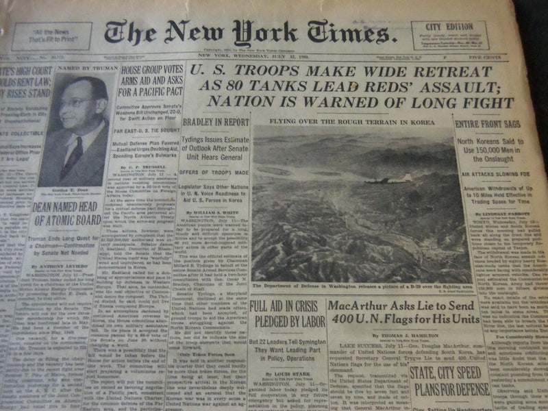 1950 JULY 12 NEW YORK TIMES - NATIONAL LEAGUE BEATS AMERICAN IN 14TH - NT 5996