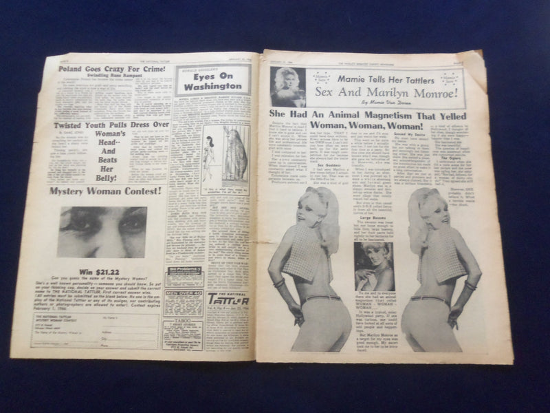 1966 JAN 23 THE NATIONAL TATTLER NEWSPAPER - V.D. AT 6! -YOU MUST READ - NP 6876