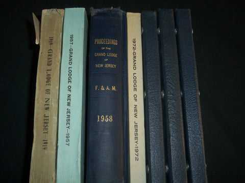 1919-1972 FREE AND ACCEPTED MASONS LOT OF 7 - GRAND LODGE OF NEW JERSEY- KD 1406