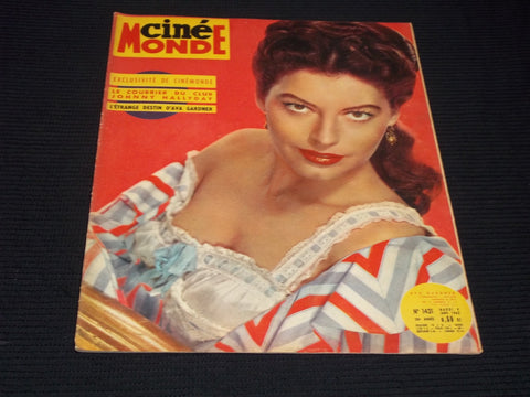 1962 JANUARY 3 CINEMONDE MAGAZINE - AVA GARDNER COVER - E 24865
