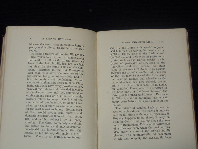 1895 A TRIP TO ENGLAND HARDCOVER BOOK BY GOLDWIN SMITH - K 2097