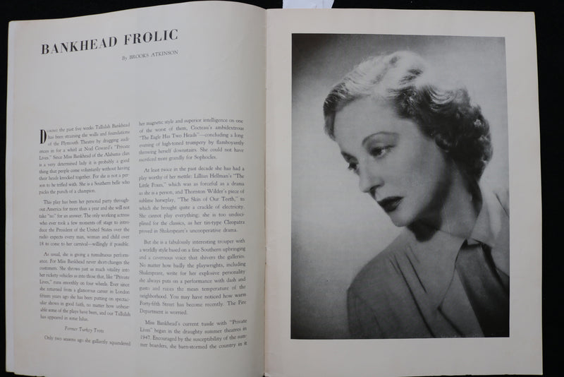 1940'S PRIVATE LIVES PROGRAM - TALLULAH BANKHEAD - DONALD COOK - K 2291