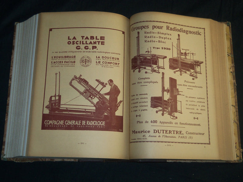 1932-1938 JOURNAL DE RADIOLOGIE ET D'ELECTROLOGIE BOUND VOLUMES LOT OF 6 - KD 6