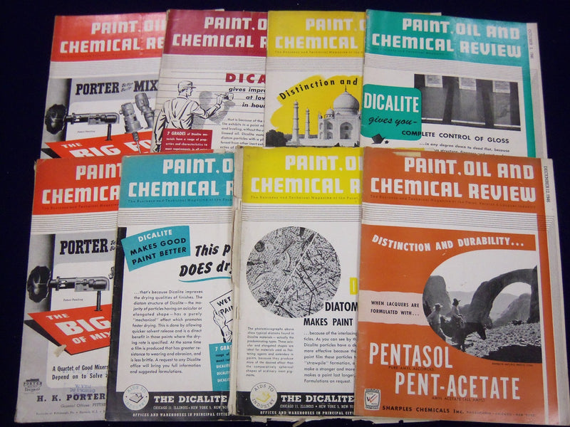 1946 PAINT OIL & CHEMICAL REVIEW MAGAZINE LOT OF 26 ISSUES - GREAT ADS - O 513