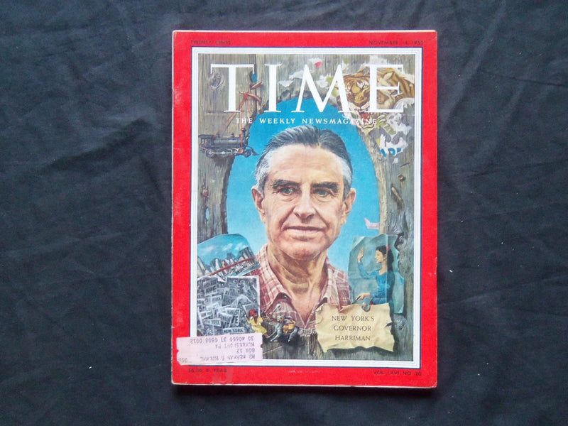 1955 NOVEMBER 14 TIME MAGAZINE - NEW YORK'S GOVERNOR AVERELL HARRIMAN - T 1511