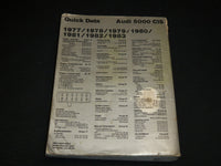 1983 AUDI 5000 FACTORY REPAIR MANUAL 1977-1983 - STANDARD & TURBOCHARGED- R 720D