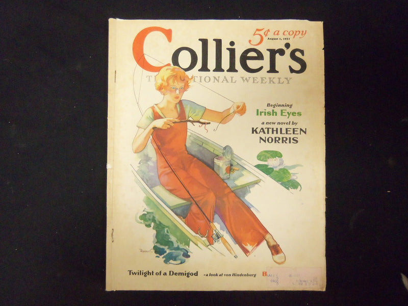 1931 AUG 1 COLLIER'S MAGAZINE - GREAT ILLUSTRATIONS, ARTICLES & ADS - ST 3605