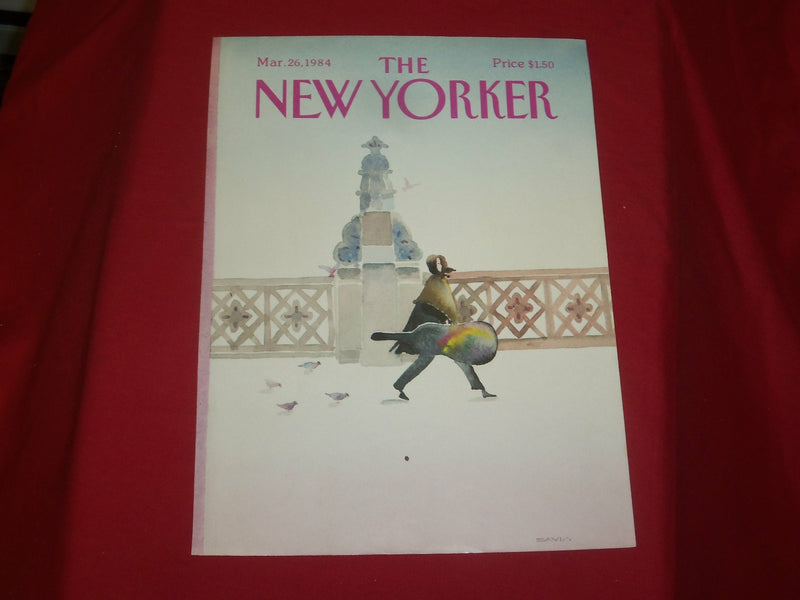 1984 MARCH 26 NEW YORKER MAGAZINE FRONT COVER ONLY - GREAT ART FOR FRAMING