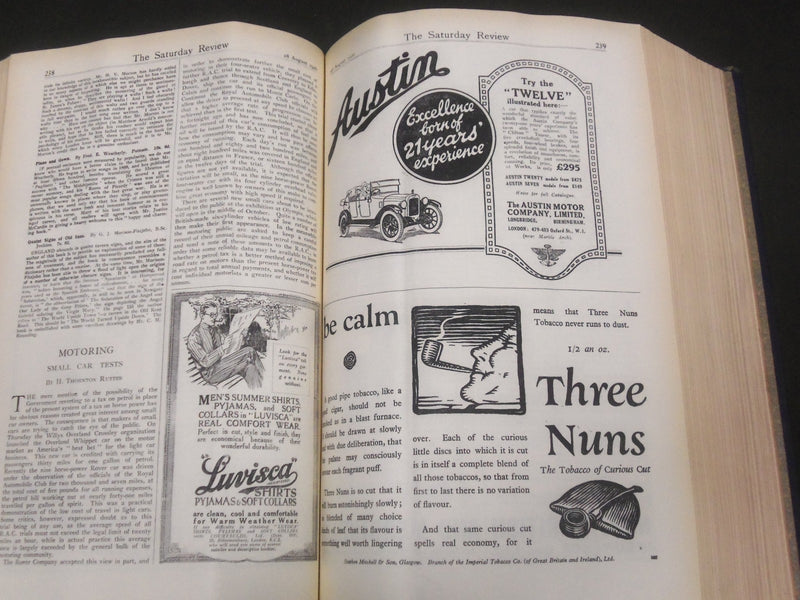 1926 SATURDAY REVIEW 2 BOUND VOLUMES - COMPLETE YR- PUBLISHED IN LONDON - R 1132