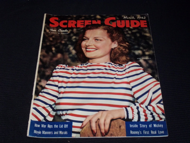 1942 MARCH SCREEN GUIDE MAGAZINE - ANN SHERIDAN NICE FRONT COVER - E 2736