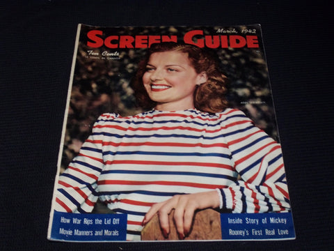 1942 MARCH SCREEN GUIDE MAGAZINE - ANN SHERIDAN NICE FRONT COVER - E 2736