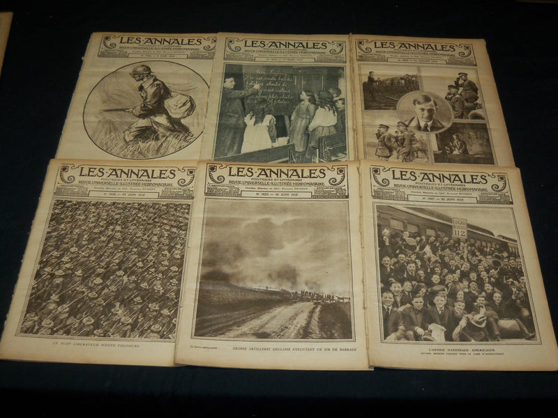 1918 LES ANNALES REVUE ILLUSTREE WWI FRENCH MAGAZINE LOT OF 13 ISSUES - O 3026