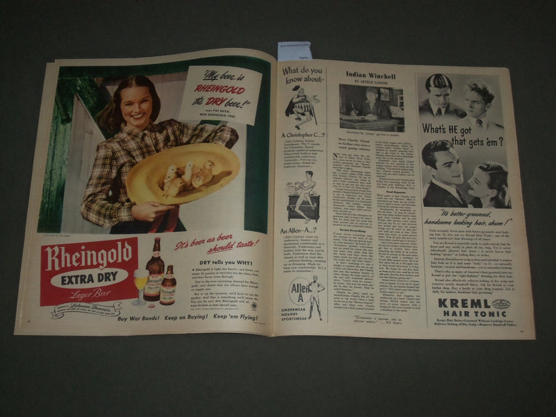 1945 APRIL 15 THIS WEEK MAGAZINE SECTION - ELIZABETH KELLY COVER - J 2668