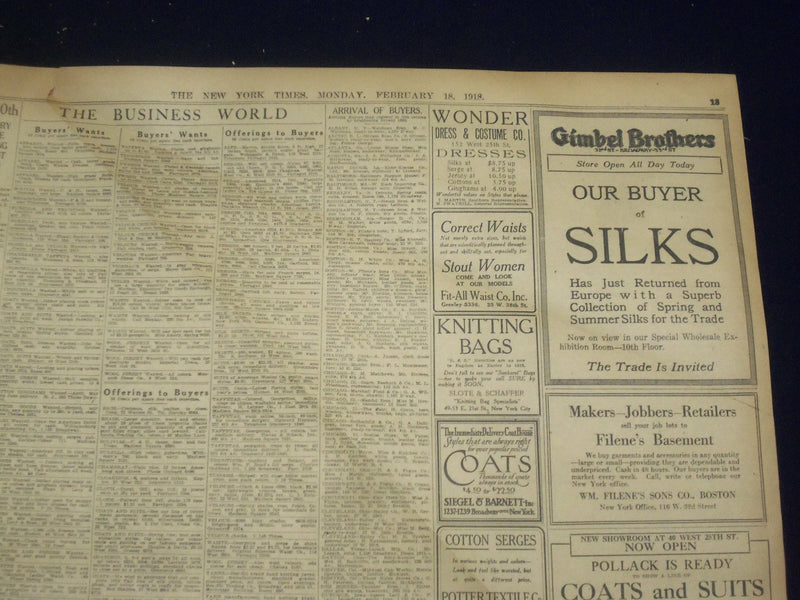 1918 FEBRUARY 18 NEW YORK TIMES - MARAUDING SOLDIERS IN CETROGRAD - NT 8245