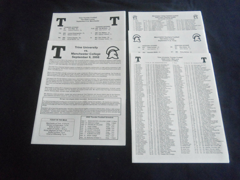 2008 SEP 6 FALL MEDIA GUIDE - TRINE UNIVERSITY VS MANCHESTER COLLEGE - SP 1217D