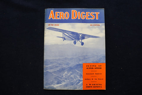 1932 JUNE AERO DIGEST MAGAZINE - BELLANCA PACEMAKER COVER - E 11277