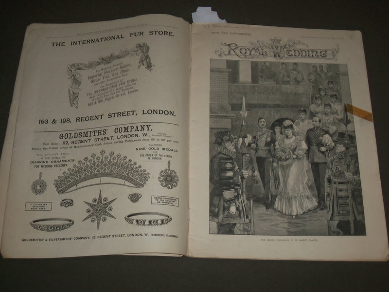 1893 JULY 10 THE ILLUSTRATED LONDON NEWS - WEDDING NUMBER- NICE PHOTO - SP 8323