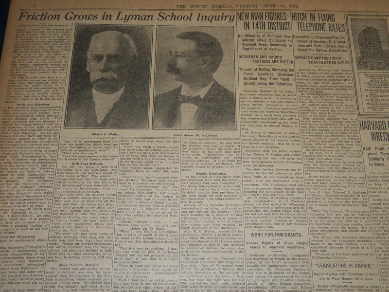 1910 JUNE 21 THE BOSTON HERALD - YOUNG ROOSEVELT & MISS ALEXANDER WED - BH 347