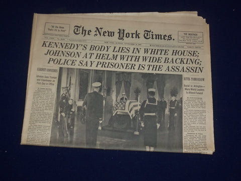 1963 NOVEMBER 24 THE NEW YORK TIMES - KENNEDY BODY LIES IN WHITE HOUSE - NP 2997