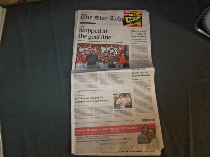 2019 NOV 27 THE STAR-LEDGER NEWSPAPER - GREG SCHIANO RUTGERS DEAL STOPPED