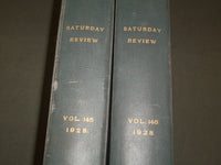 1928 SATURDAY REVIEW 2 BOUND VOLUMES - COMPLETE YR- PUBLISHED IN LONDON - R 1128