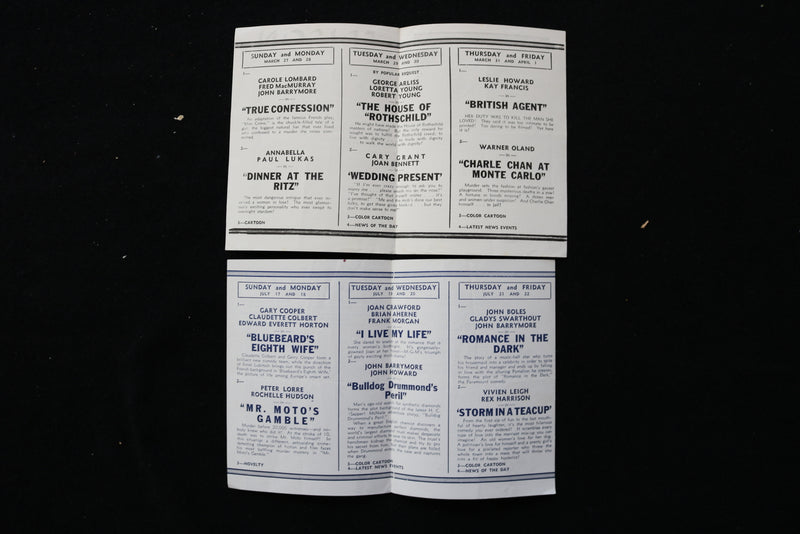 1935-1938 EDISON THEATRE MOVIE PROGRAMS - LOT OF 6 - K 1972