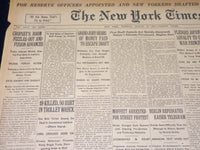 1917 AUGUST 14 NEW YORK TIMES NEWSPAPER - CROPSEY'S BOOM FIZZLES OUT - NT 8511