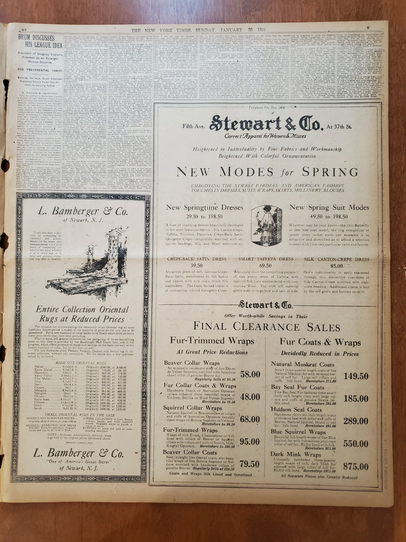1921 JANUARY 30 NEW YORK TIMES- N.Y. YANKEES PICK SITE FOR NEW BALLPARK- NT 8097