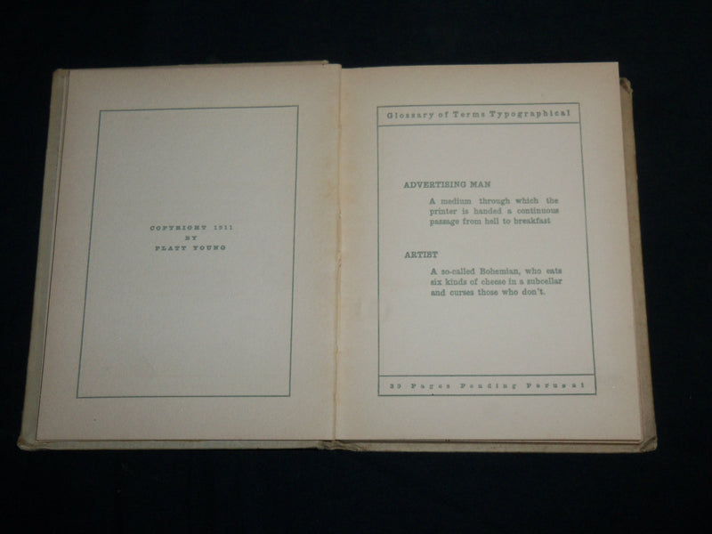 1911 GLOSSARY OF TERMS TYPOGRAPHICAL HARDCOVER BOOK - KD 6798