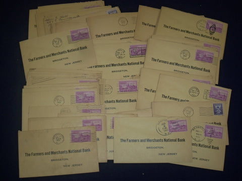 1950-1952 THE FARMERS & MERCHANTS NATIONAL BANK POSTAL COVER LOT OF 244 - O 2192