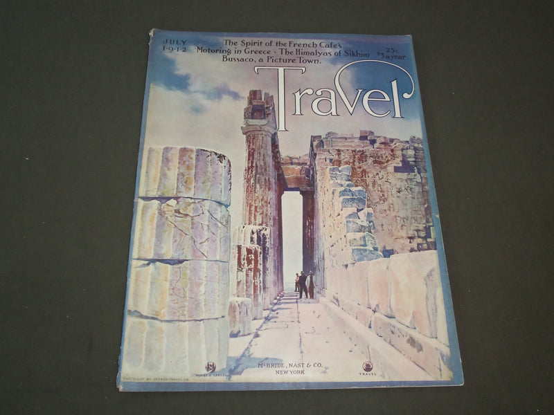 1912 JULY TRAVEL MAGAZINE - WEST ROW OF COLUMNS OF PARTHENON, ATHENS - SP 9402