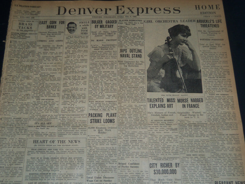 1921 DENVER EXPRESS NEWSPAPER LOT OF 7 - FATTY ARBUCKLE TRIAL - NTL 87