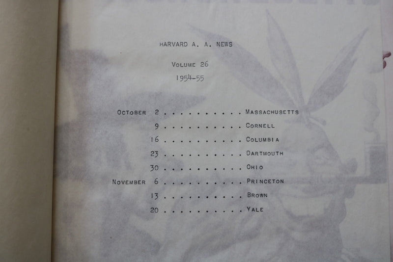 1954 HARVARD FOOTBALL PROGRAMS - BOUND VOLUME - TED KENNEDY - KD 9571