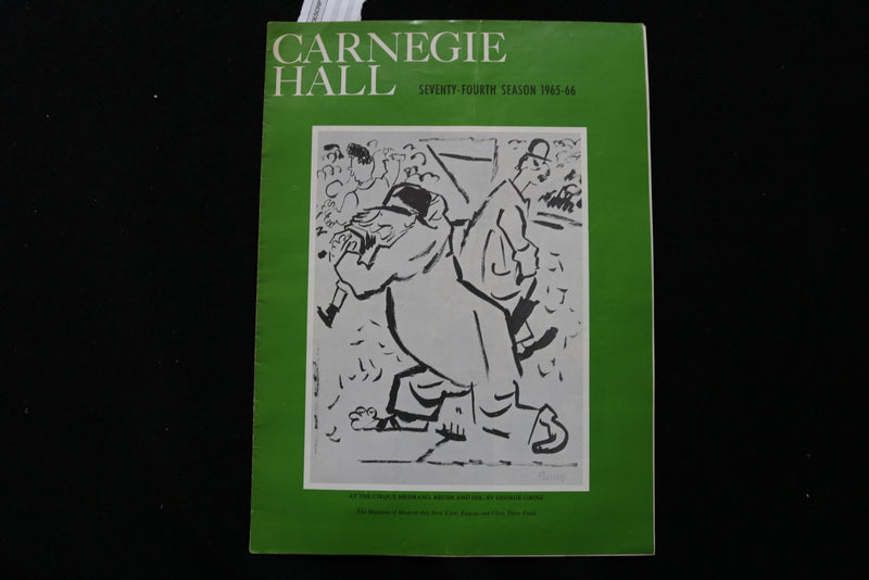 1966 MAY 13 CARNEGIE HALL PROGRAM - LICIA ALBANESE SIGNED TWICE - K 1996
