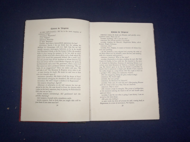 1931 CYRANO DE BERGERAC HARDCOVER BOOK BY EDMUND ROSTAND & NINO CARBE - KD 8180