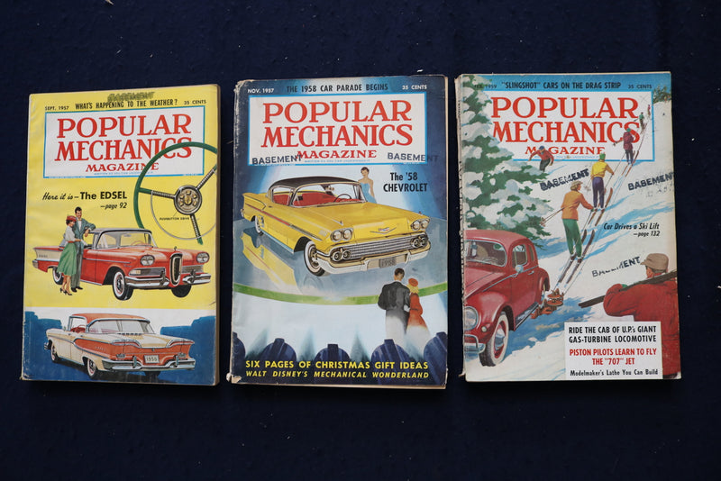 1954-1969 MECHANIX ILLUSTRATED & POPULAR MECHANICS MAGAZINES - LOT OF 13- O 3451