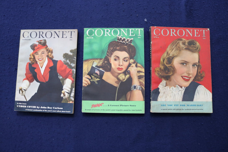 1944 CORONET DIGEST MAGAZINE - LOT OF 9 - O 3346
