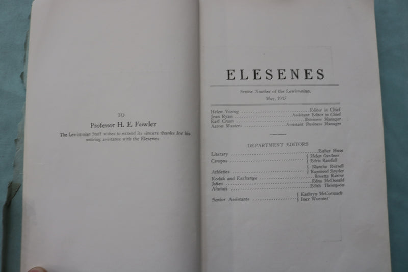 1917 ELESENES - LEWISTON STATE NORMAL HIGH SCHOOL YEARBOOK - K 2581