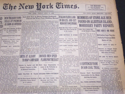 1924 JULY 6 NEW YORK TIMES - MUMMIES OF STONE AGE MEN FOUND - NT 5100
