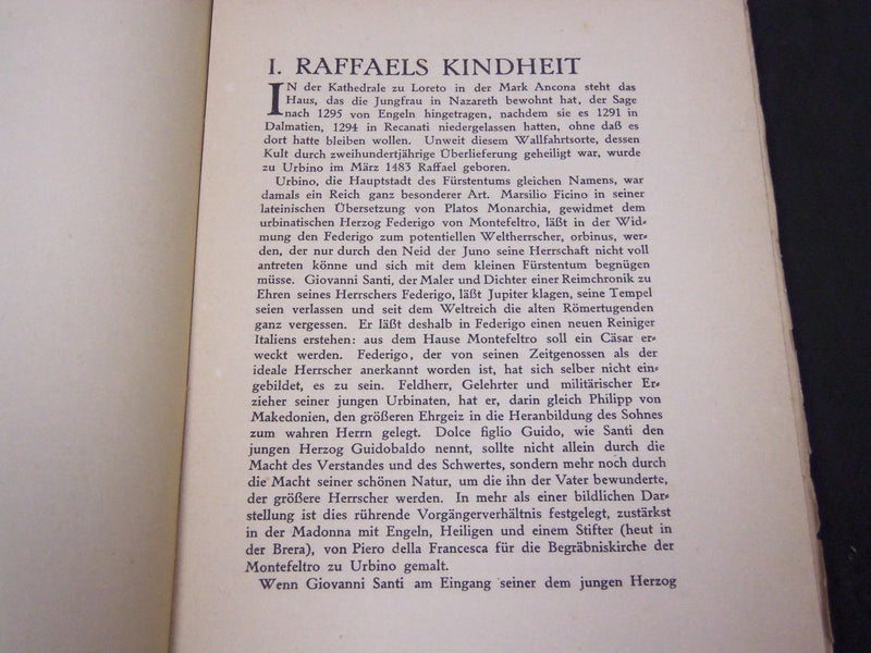 1923 RAFFAEL BY WILHELM STEIN SOFTCOVER BOOK - GERMAN - KD 1522A