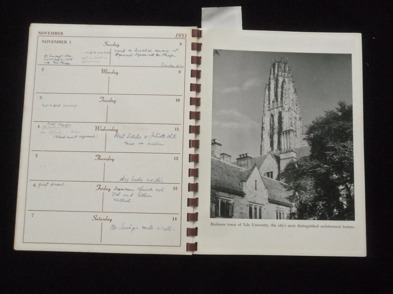 1953 CONNECTICUT YEAR CALENDAR SOFTCOVER BOOK BY DAN STILES - J 9939