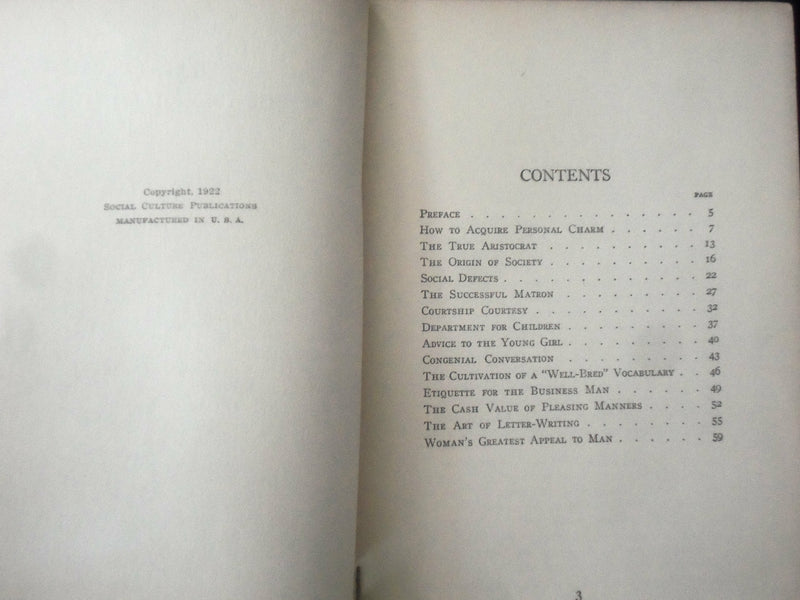 1922 THE BOOK OF CULTURE BY HARRIET LANE - J 6493