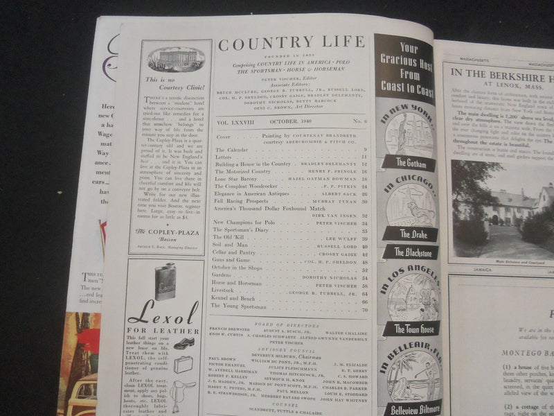 1940 OCTOBER COUNTRY LIFE MAGAZINE - NICE COVER, STORIES & PHOTOS - ST 3660C